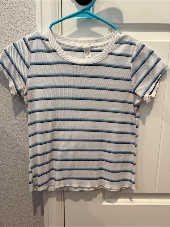 Full Tilt Other - Full Tilt White Tee with Blue Stripes - Short Sleeve